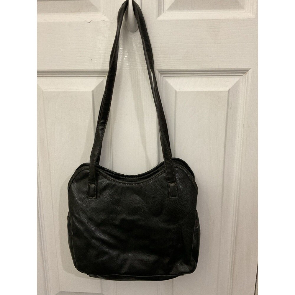 Stone Mountain Black Purse Shoulder Bag Tote Small Zip Closure